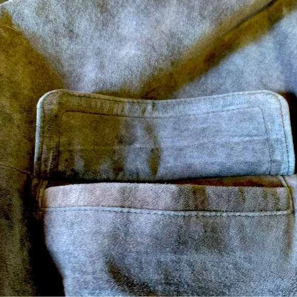 Vtg brown genuine suede leather jacket M